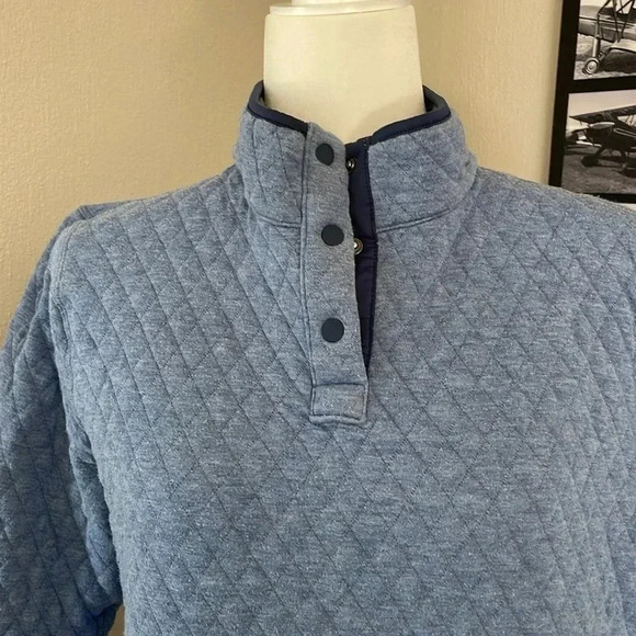Marine Layer Corbet Reversible Pullover in Heather Blue Two Toned Size Medium - Picture 2 of 5